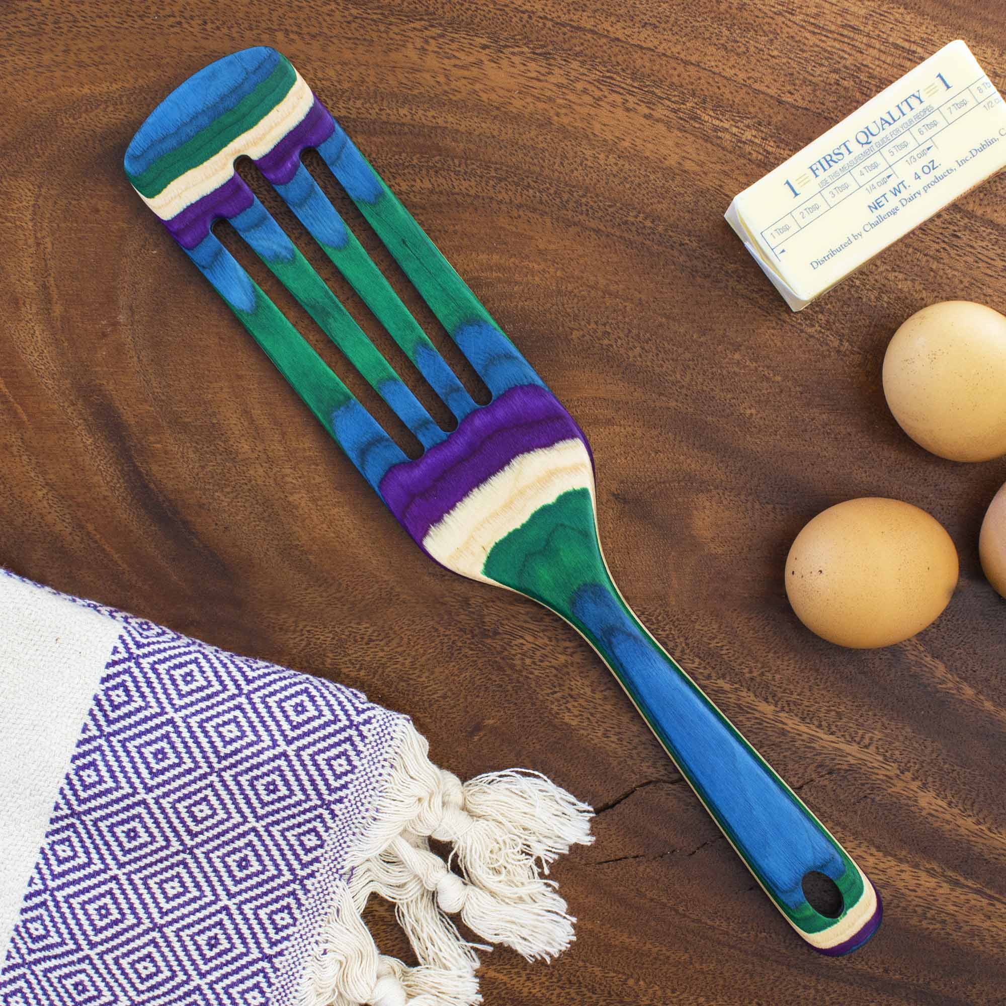 Baltique® Mumbai Collection Spurtle - 13 Inch Premium Wooden Stirring Tool for Cooking, Baking & Mixing - Perfect for Sauces, Batters & Hot Cereals