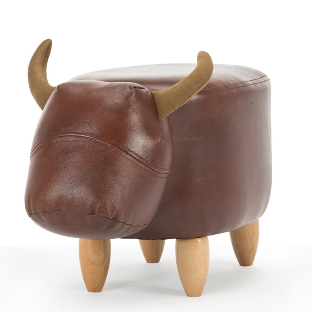 Xiaoxiong Drum Stool - Multifunctional Shoe Bench, Footstool & Kids Stool for Living Room, Bedroom & Entryway - Brown Ottoman for Sitting, Storage & Decor