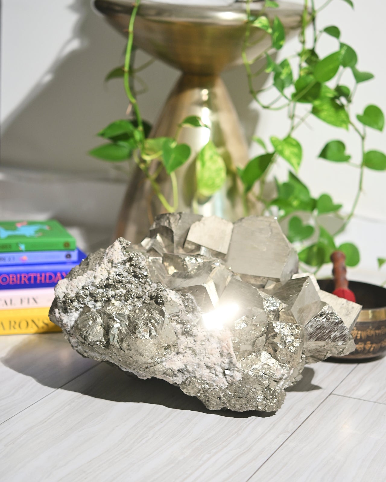 92lb Massive Pyrite Statement Cluster - Natural Mineral Specimen for Home Decor, Crystal Healing & Geode Collection | Perfect for Display Shelf, Meditation Space or Gift for Rock Collectors