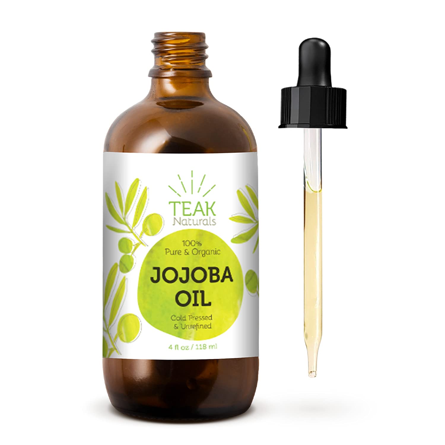 Organic Cold Pressed Jojoba Oil - 100% Pure & Unrefined Moisturizer for Skin, Hair & Nails - 4oz Natural Hydrating Treatment for Face, Body & Cuticles - Perfect for DIY Beauty & Massage Therapy
