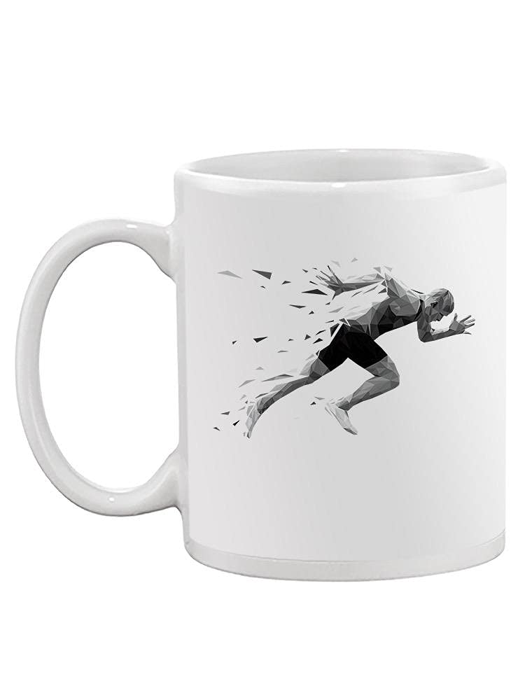 Smartprints Black Running Man Silhouette Coffee Mug - 11oz Ceramic Travel Cup for Runners & Athletes - Perfect Gift for Marathon, 5K, Triathlon Enthusiasts - Dishwasher & Microwave Safe