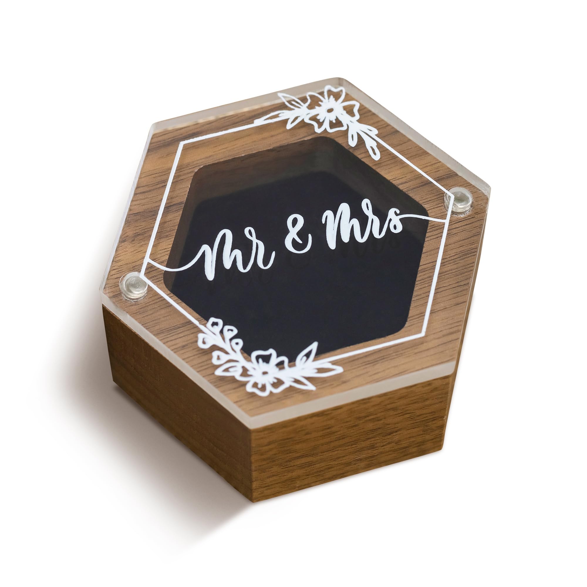 Rustic Wooden Wedding Ring Box - Elegant Ring Holder for Ring Bearer, Proposal & Jewelry Storage | Perfect for Wedding Day, Engagement Ceremony & Bridal Registry | Mr & Mrs Keepsake Jewelry Organizer