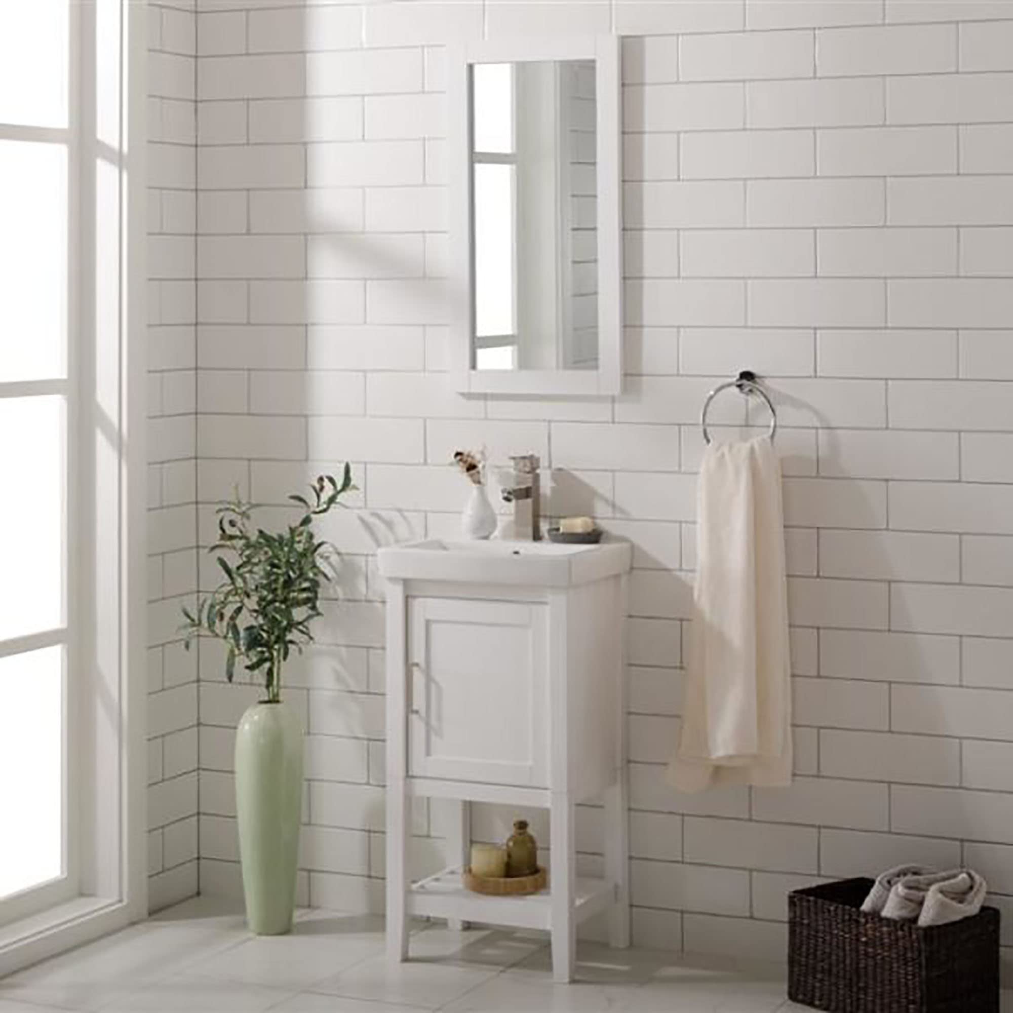 Legion Furniture 18-inch White Bathroom Vanity with Sink - Perfect for Small Bathrooms, Powder Rooms & Apartment Renovations
