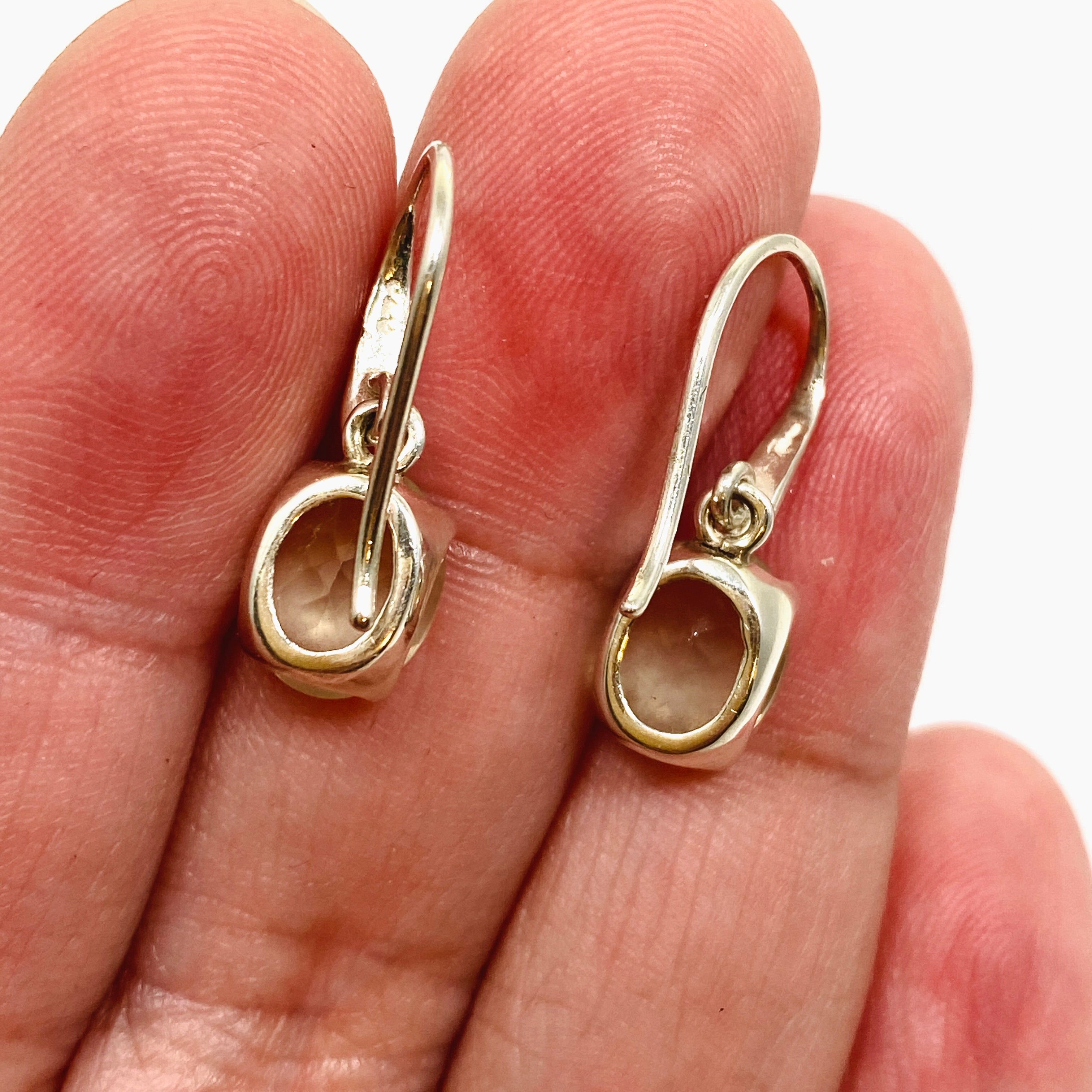 Prehnite Oval Faceted Earrings PEGJ314 - Elegant Gemstone Jewelry for Women | Perfect for Weddings, Parties & Special Occasions