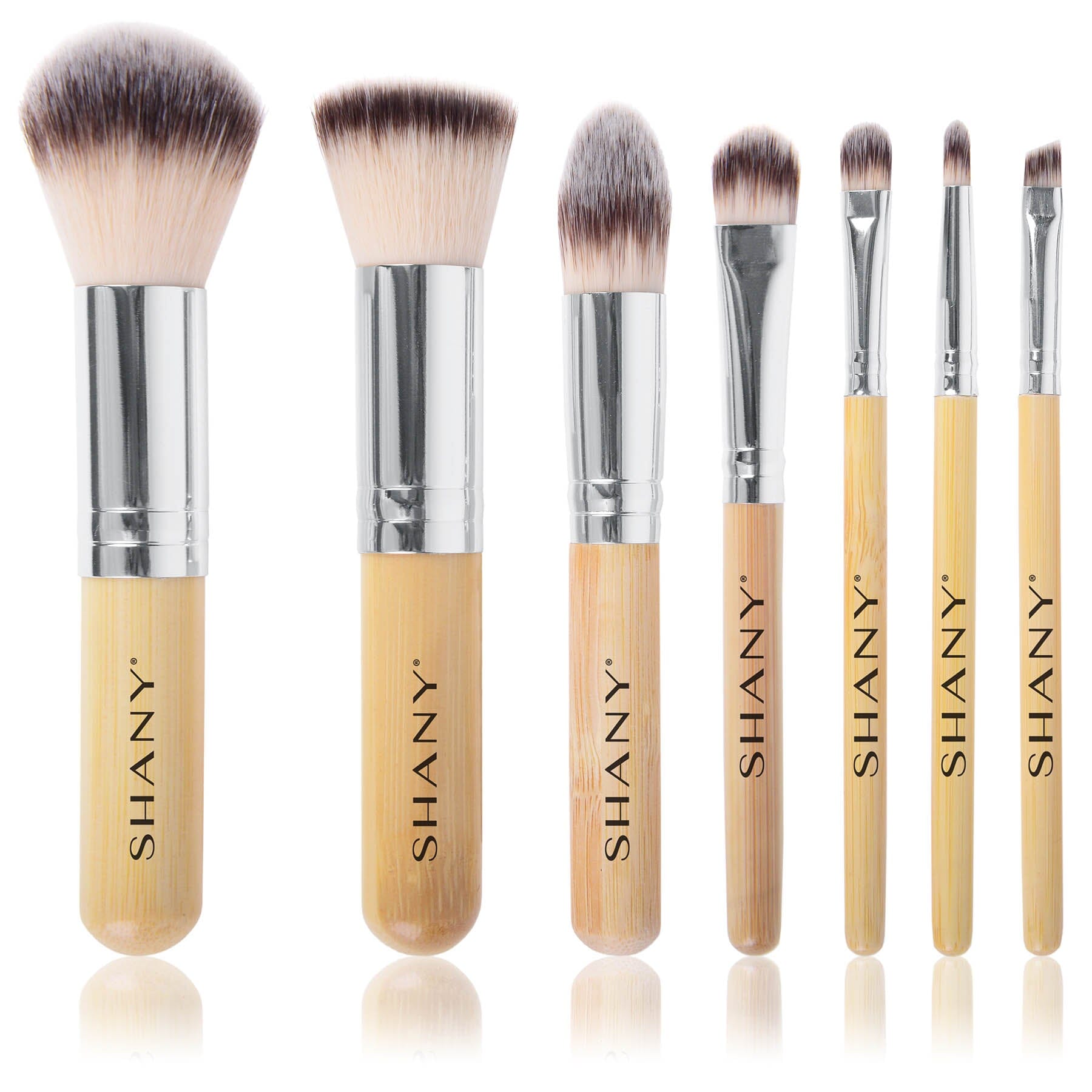7-Piece Petite Pro Bamboo Makeup Brush Set with Travel Case - Eco-Friendly & Vegan for On-the-Go Beauty | Perfect for Travel, Professional Makeup Artists & Everyday Use