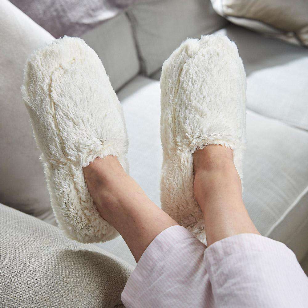 Warmies® Cozy Cream Slippers - Ultra Soft Indoor/Outdoor House Shoes for Women & Men - Perfect for Winter, Relaxing at Home, and Gift Giving