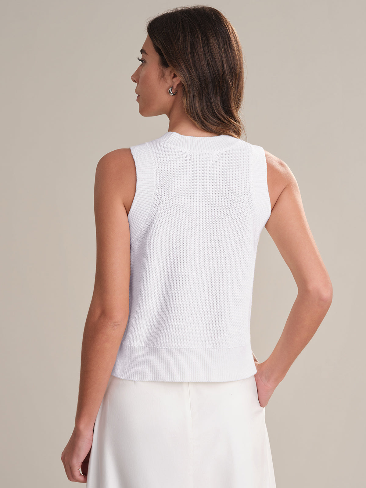 Demi High Crewneck Cotton Tank Top for Women - Soft Breathable Summer Casual Wear - Perfect for Gym, Yoga, and Everyday Outfits