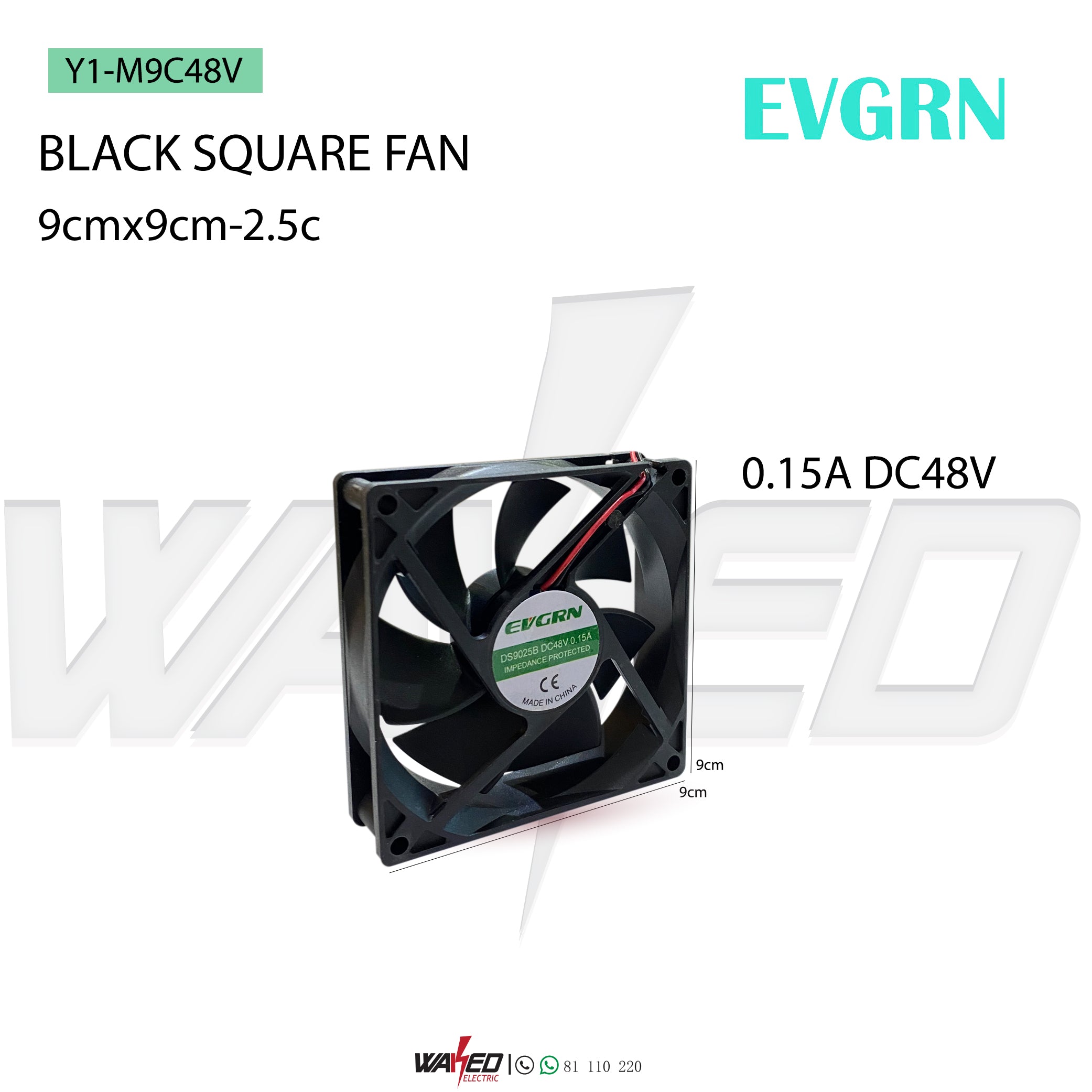 9CM Black Square Fan - Portable Mini Desk Fan for Home, Office, and Travel | Quiet Cooling Fan for Personal Use, Dorm Rooms, and Workspaces