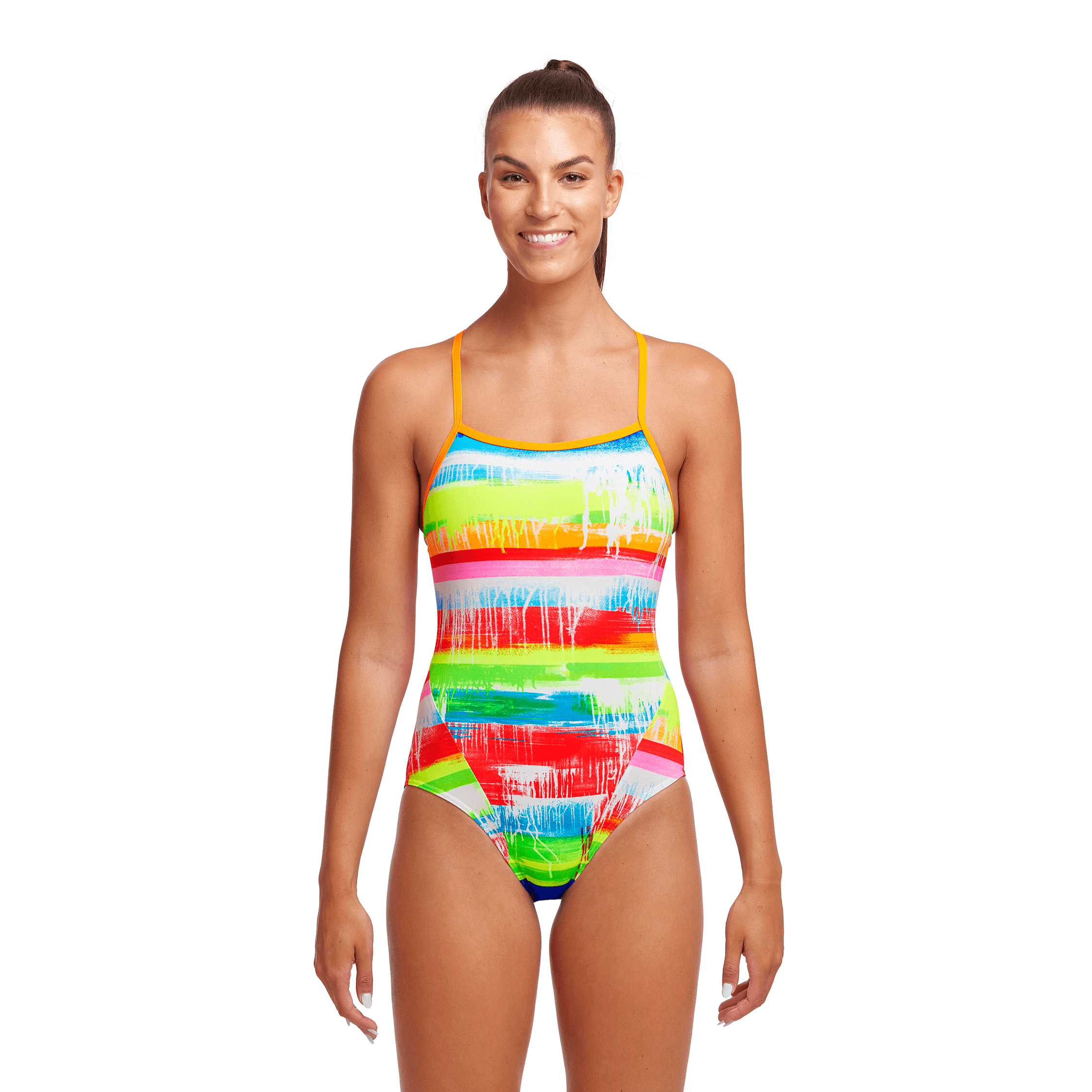 Funkita Dye Hard Women's One Shoulder Swimsuits - Trendy Single Strap Bathing Suits for Pool, Beach & Summer Vacations