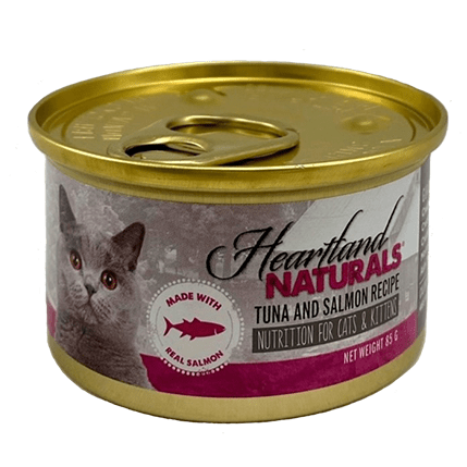 Heartland Naturals Grain-Free Tuna & Salmon Recipe Canned Cat Food - High Protein Wet Food for Adult Cats & Kittens - Perfect for Mealtime, Travel & Emergency Pet Supplies