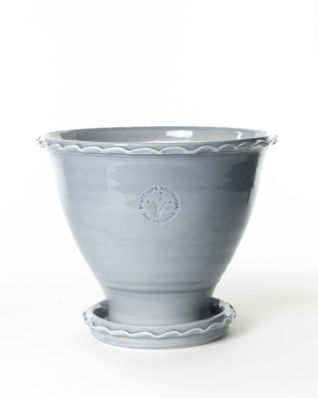 Kruka Sturehof Adelcrantz 21cm Gray Ceramic Flower Pot - Perfect for Indoor Plants, Succulents, and Home Decor