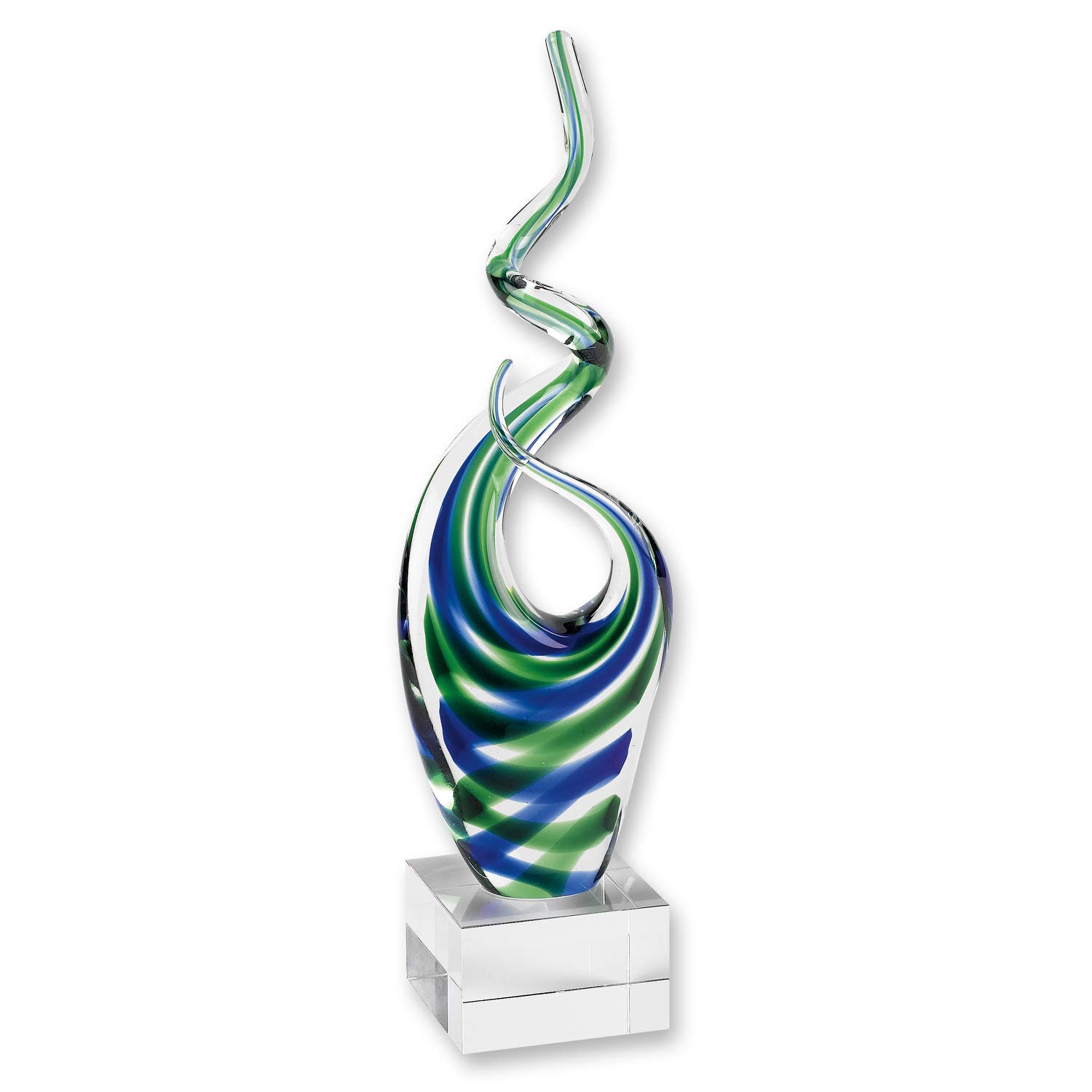 HomeRoots 14-Inch Multicolor Glass Art Centerpiece - Elegant Table Decor for Dining Room, Wedding, Party & Home Decoration