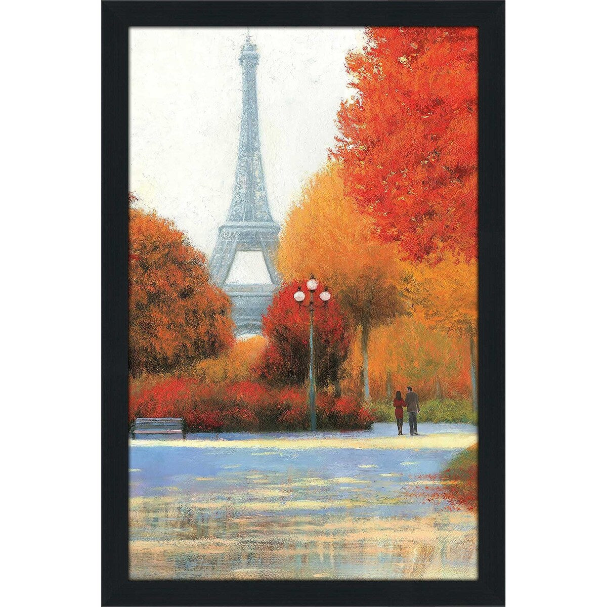 Autumn in Paris Couple Print Acrylic Wall Art - Romantic Home Decor for Living Room, Bedroom & Office