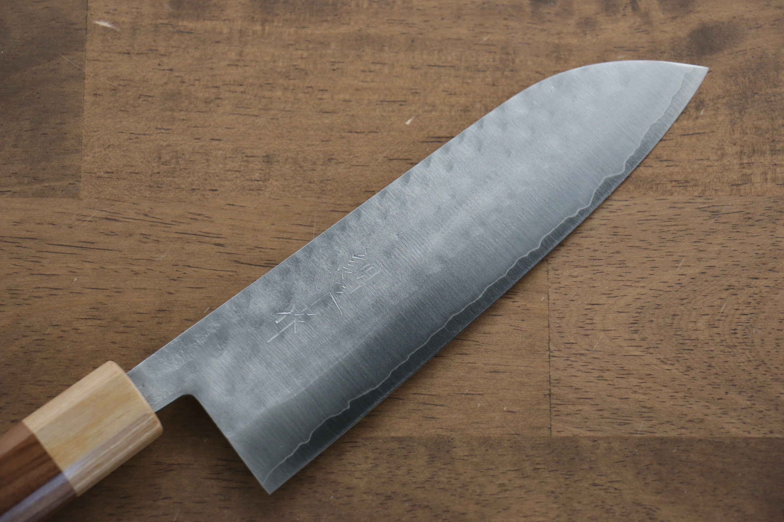 Premium Kunihira VG1 Hammered Santoku Knife 170mm with Morado Wood Handle - Perfect for Slicing, Dicing & Chopping Vegetables, Meat & Fish in Professional & Home Kitchens