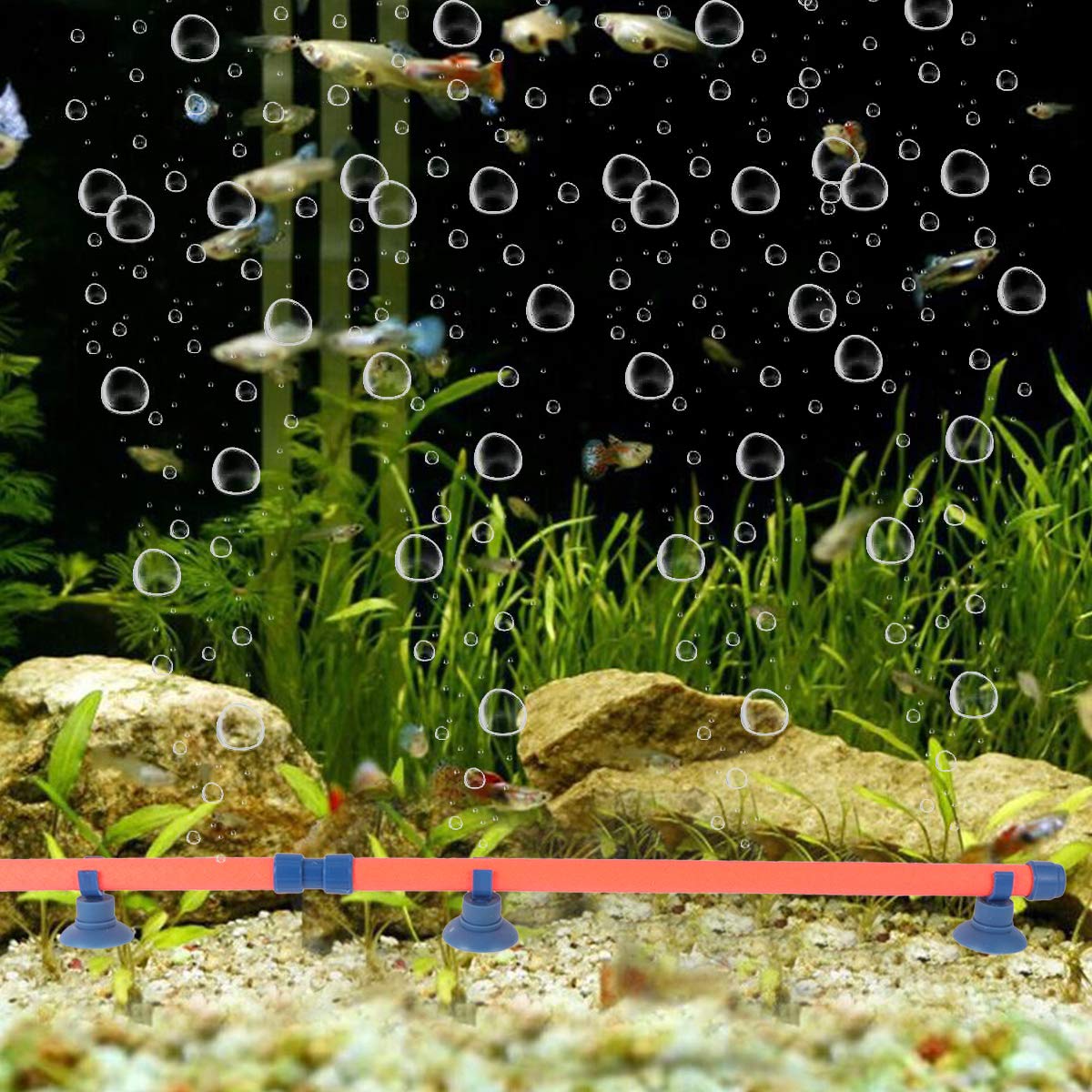 POPETPOP 14-Inch Air Stone Bubble Bar for Fish Tank - Aquarium Airstone with Bubble Tube Wall for Hydroponics & Oxygen Pump | Perfect for Freshwater Tanks, Wall-Mounted Aquariums, and Hydroponic Systems