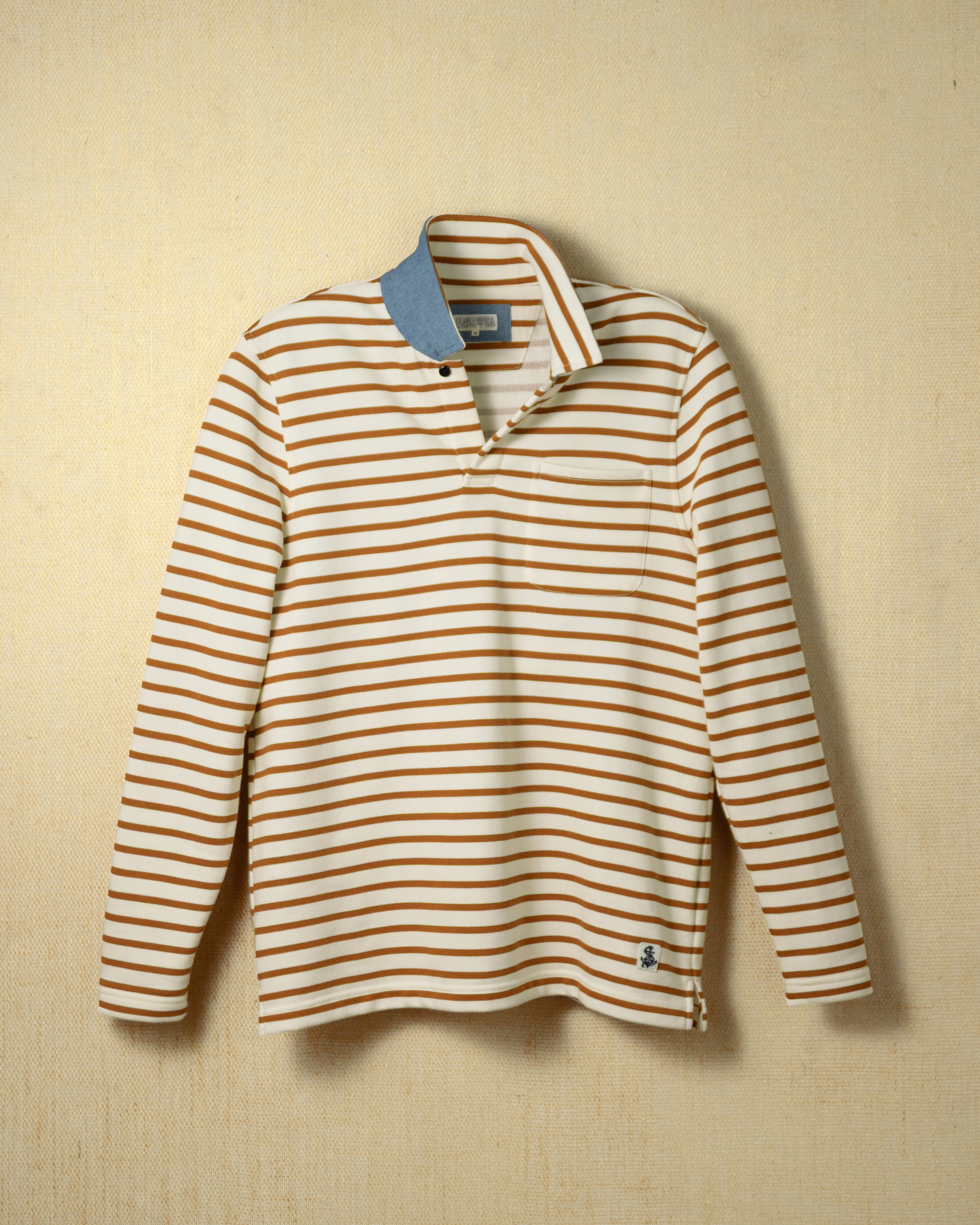 Acadia Polo Shirt for Men - Cream/Acorn Loopback Terry Cotton - Comfortable Casual Wear for Golf, Office & Outdoor Activities