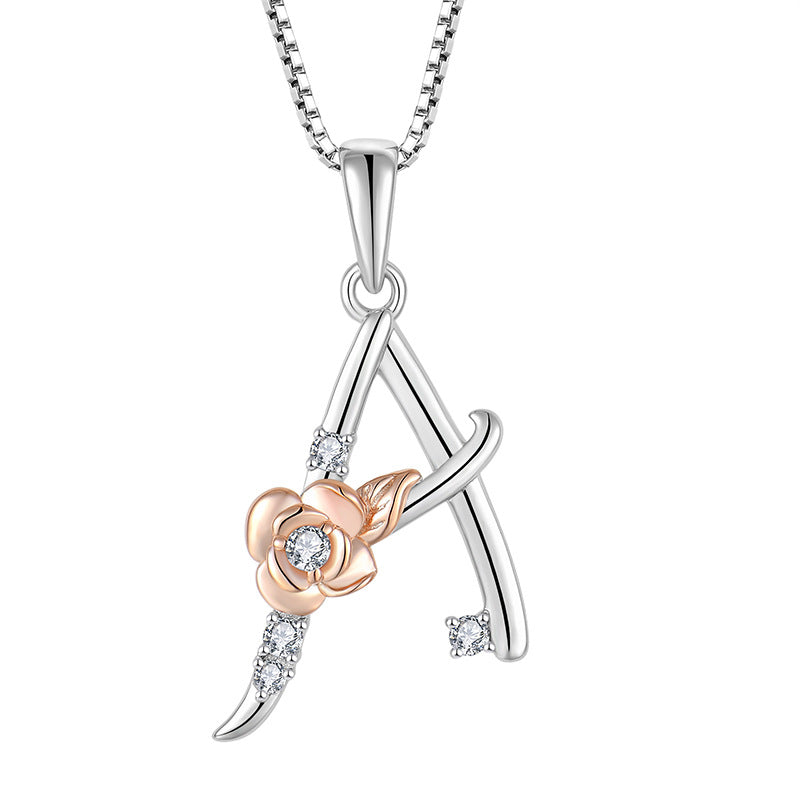 925 Sterling Silver Necklace for Women - Personalized Initial Pendant with Zircon - Elegant Collarbone Chain Jewelry Gift for Her - Perfect for Birthdays, Anniversaries and Special Occasions