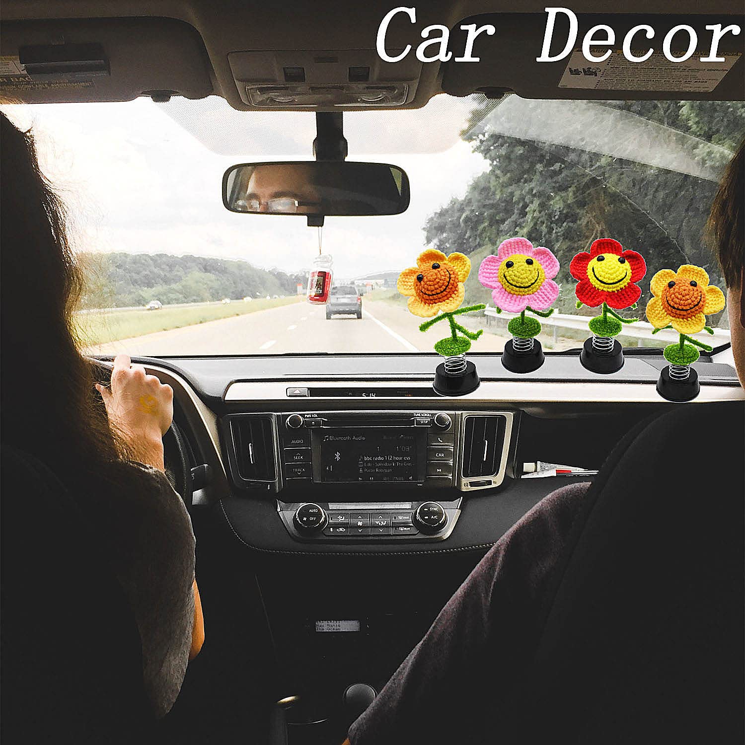Sunflower Gifts for Women - Adorable Car Dashboard Decor, Home & Office Decoration for Kitchen, Bathroom, Wall & Desk (Yellow) - Perfect for Birthday, Mother's Day & Housewarming Gifts