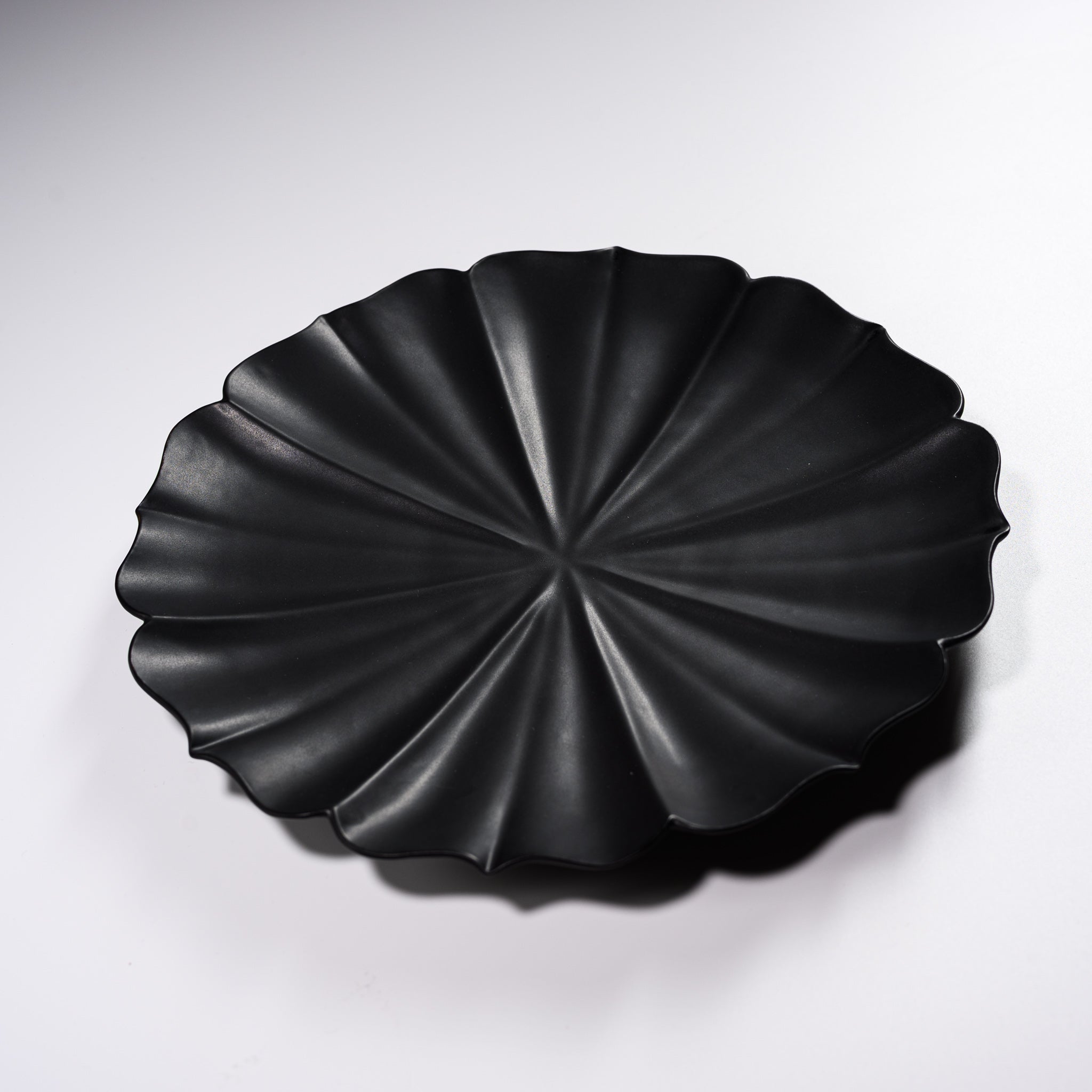 USUKIYAKI Handmade Large Ceramic Plate - Ryoka Black - Authentic Japanese Pottery for Dining & Home Decor | Perfect for Sushi, Appetizers & Elegant Table Settings