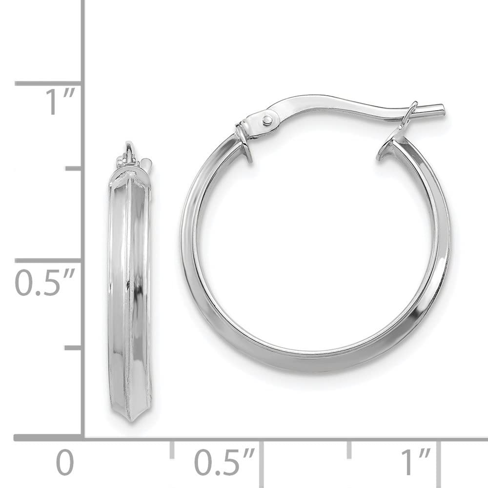 14K Gold Polished Medium 3mm Hoop Earrings for Women - Classic Everyday Studs, Gift for Her, Wedding, Party & Office Wear