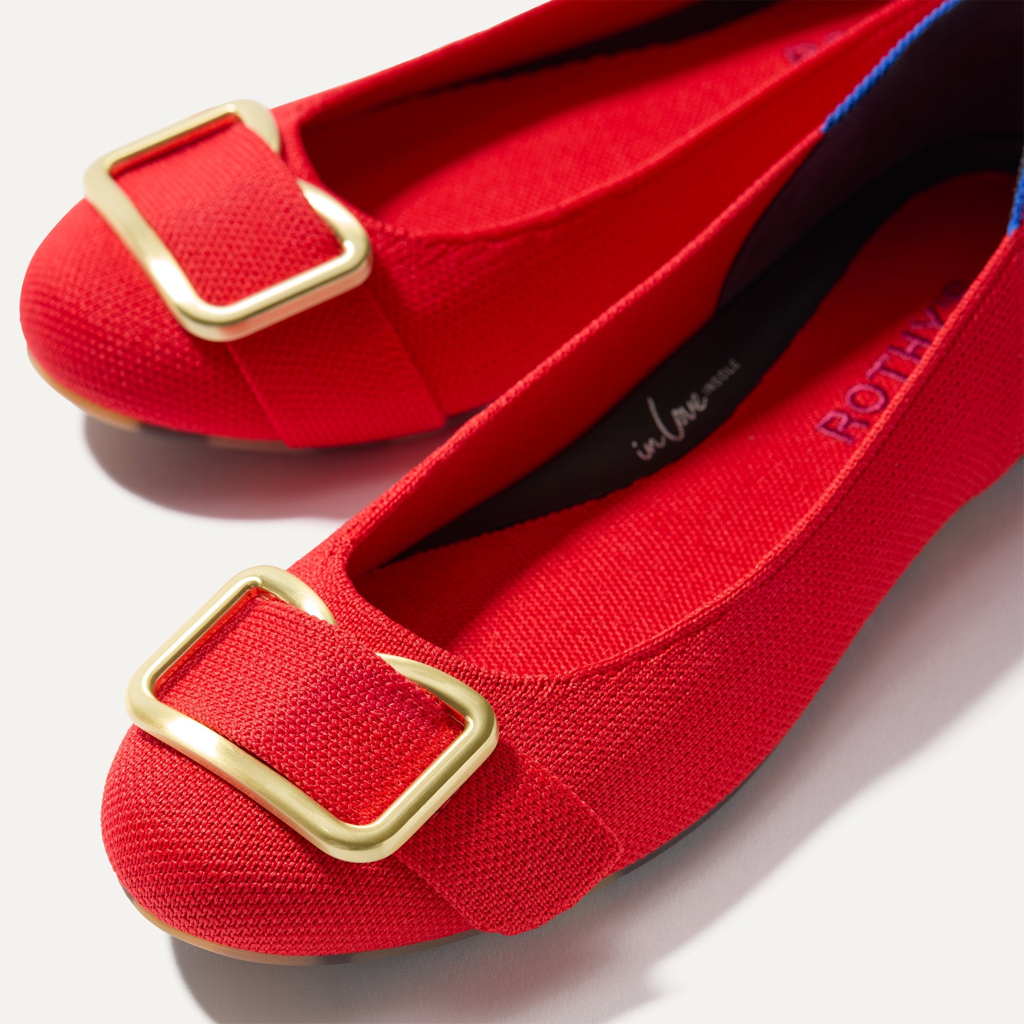 Emblem Ballet Flats for Women - Comfortable Cardinal Red Slip-On Shoes | Perfect for Work, Casual Outfits & Travel