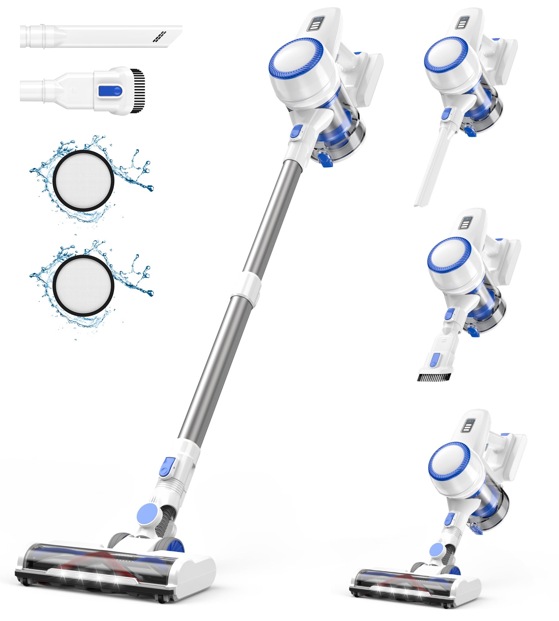 180W Cordless Stick Vacuum Cleaner - 45 Mins Runtime, 2 Suction Modes, Anti-Tangle Brush Head, Lightweight for Home Cleaning - Perfect for Hard Floors, Carpets & Pet Hair Removal