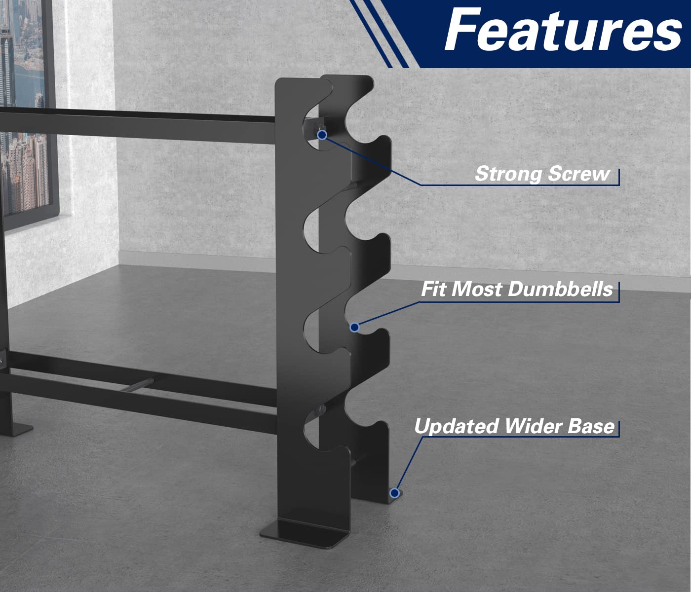 DONOW 2-Tier Compact Dumbbell Rack Stand for Home Gym - Space-Saving Dumbbell Storage Organizer (26.75