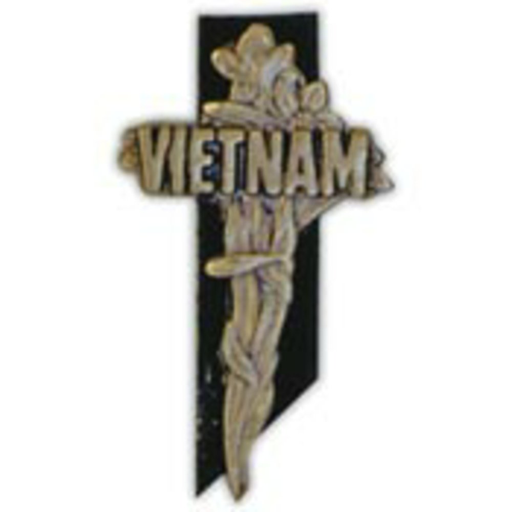 Vietnam Memorial Cross Lapel Pin - 1.5 Inch Patriotic Military Gift for Veterans, Memorial Day & Military Appreciation Events - Perfect for Jackets, Hats & Display Cases