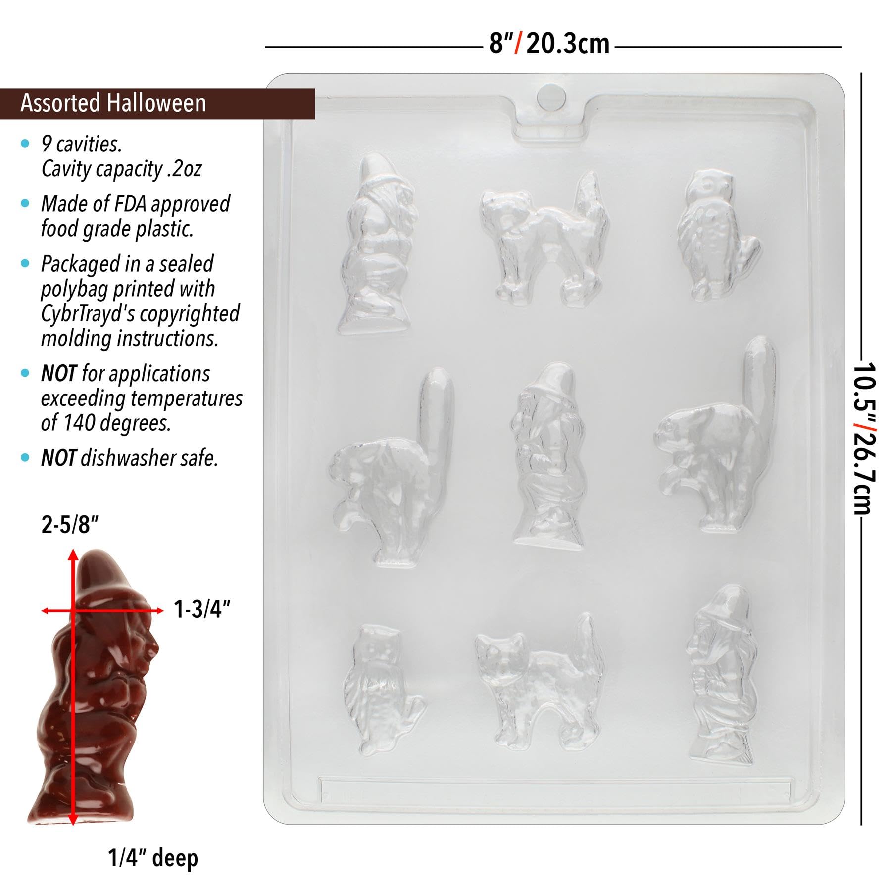 Premium Halloween Chocolate Mold Kit with Silicone Molds & Candy Making Tools - Perfect for DIY Halloween Treats, Pumpkin & Ghost Shaped Chocolates - Great for Party Favors, Classroom Activities & Holiday Baking