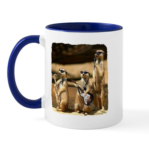 White/Navy Inside - Meerkat Trio Mug