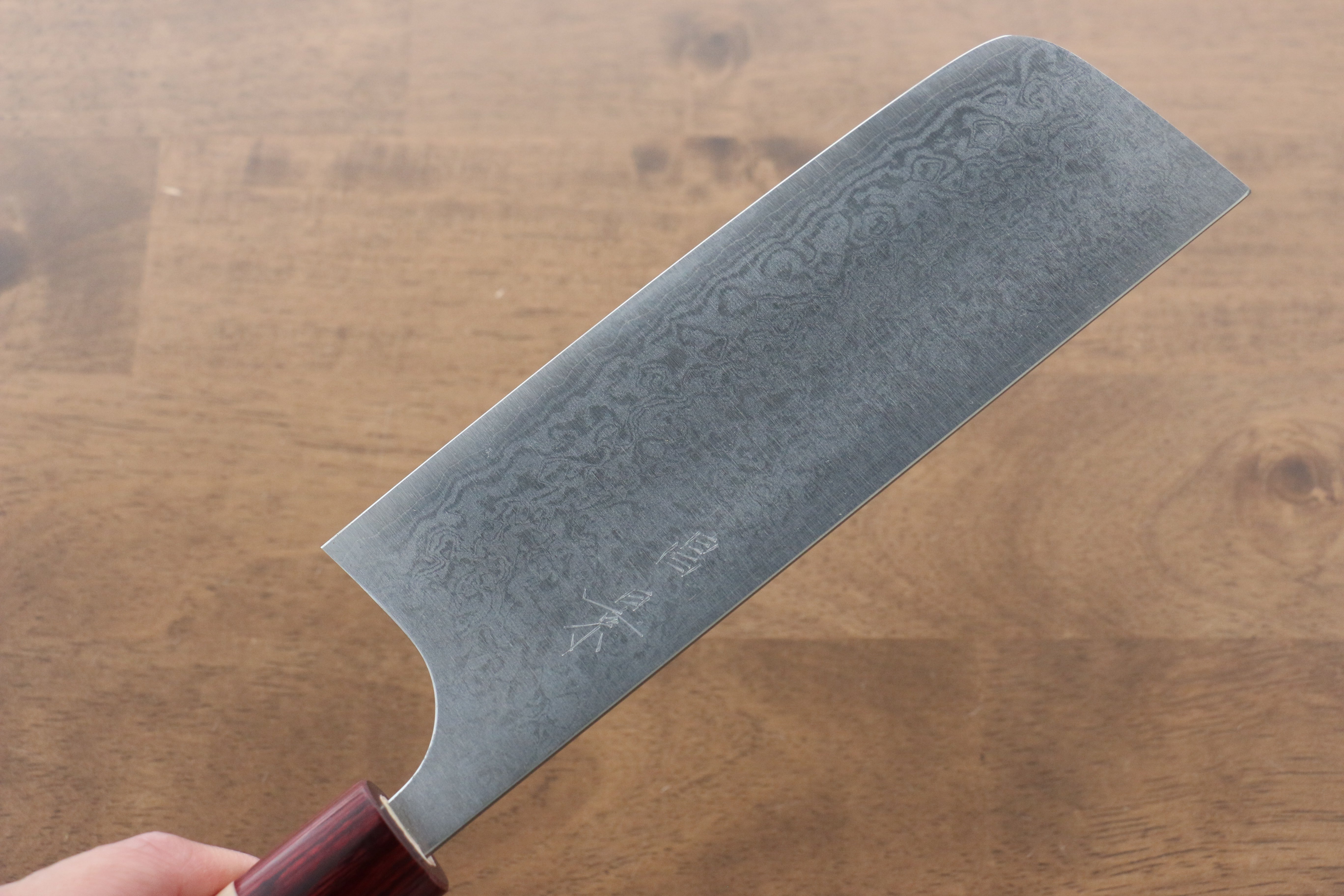Masakage Kiri VG10 Damascus Nakiri Knife 170mm - Japanese Magnolia Wood Handle - Professional Chef Knife for Vegetable Chopping & Slicing