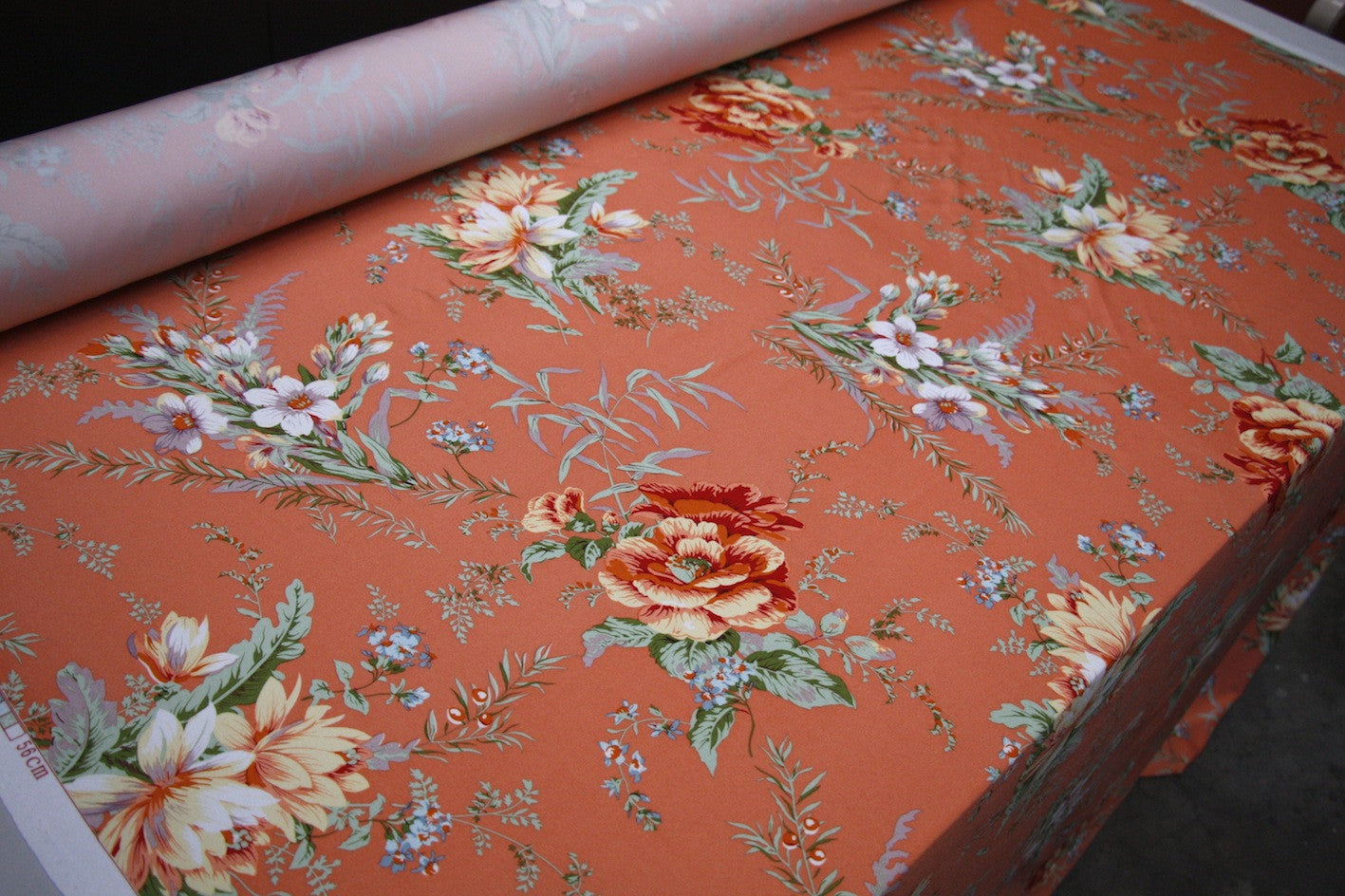 Apricot Floral Stretch Swimwear Fabric - Soft, Comfortable & Quick-Drying Material for Swimsuits, Bikinis & Beachwear - Perfect for Summer Swimwear Designs & DIY Projects