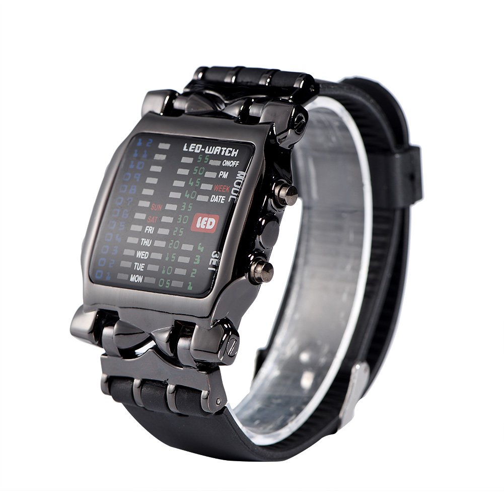 Tactical Military Sports Watch with LED Display - Waterproof Unisex Digital Wristwatch with Stopwatch, Alarm & Timer - Durable PU Strap for Outdoor, Running, Hiking & Casual Wear