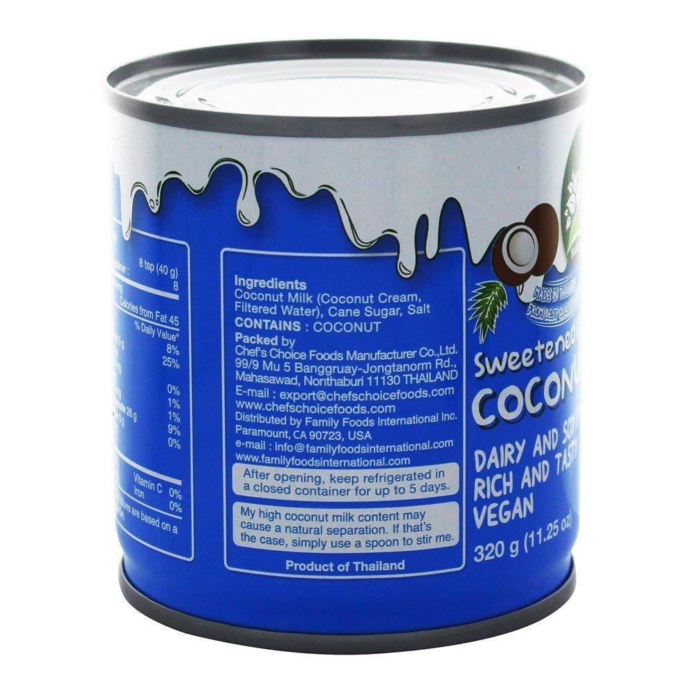 Organic Sweetened Condensed Coconut Milk 6-Pack with Free Long Handle Spoon | Vegan Dairy-Free Alternative for Coffee, Baking & Asian Desserts | Perfect for Thai Tea, Smoothies & Vegan Recipes