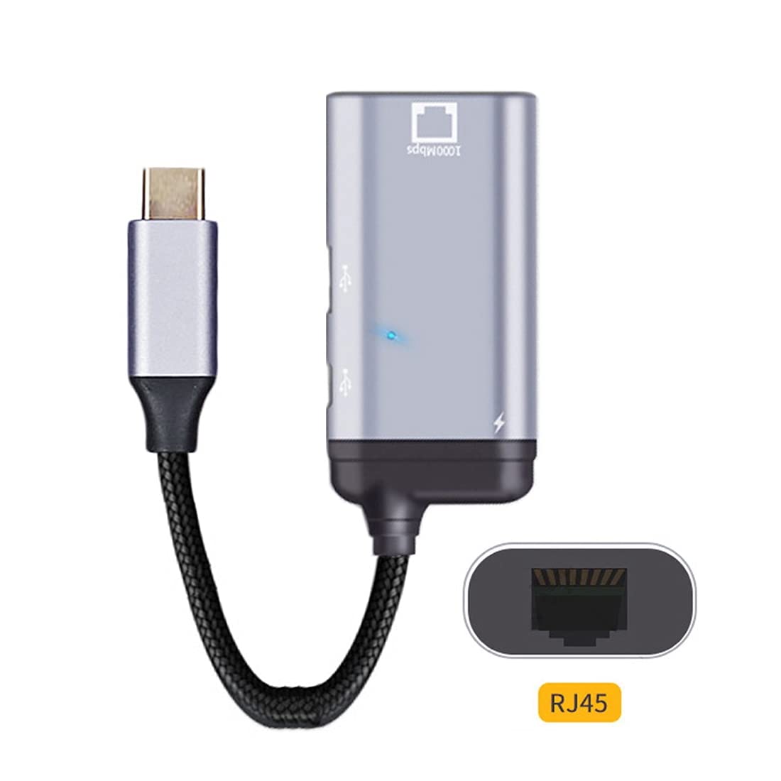 High-Speed USB-C to Gigabit Ethernet Adapter with PD Power Port - 1000Mbps LAN Network Dongle for MacBook, iPad Pro, Chromebook - Perfect for Home Office, Gaming & Video Conferencing
