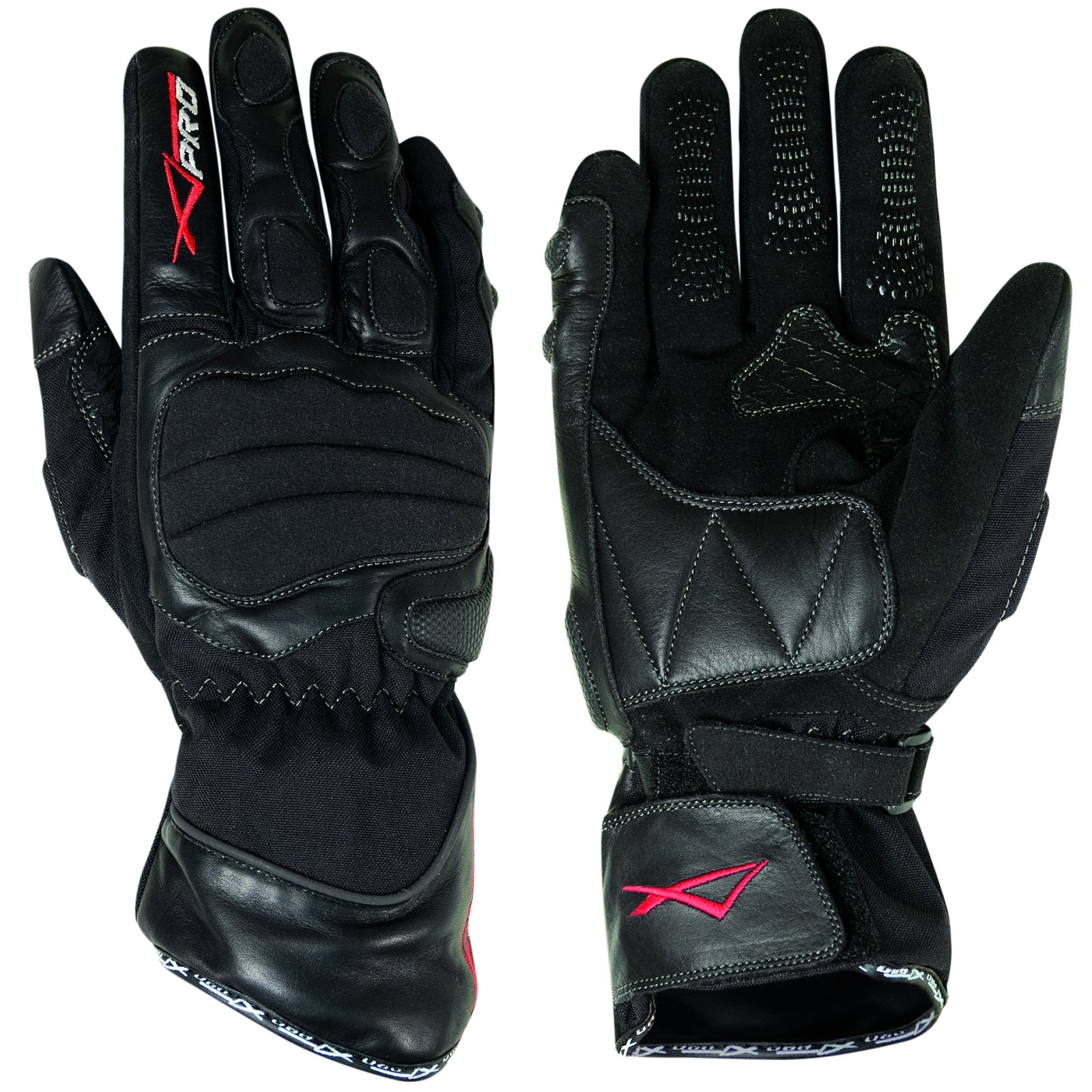 Waterproof Textile Leather Gloves with Thick Padding - Motorcycle Riding Gloves for Men & Women (Black, XS) - Ideal for Winter Riding, Outdoor Work & Heavy Duty Protection