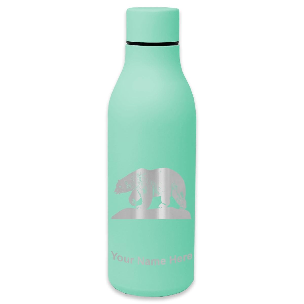 LaserGram Double Wall Insulated Stainless Steel Water Bottle with Polar Bear Design - Personalized Engraving Included - Perfect for Hiking, Gym & Outdoor Activities