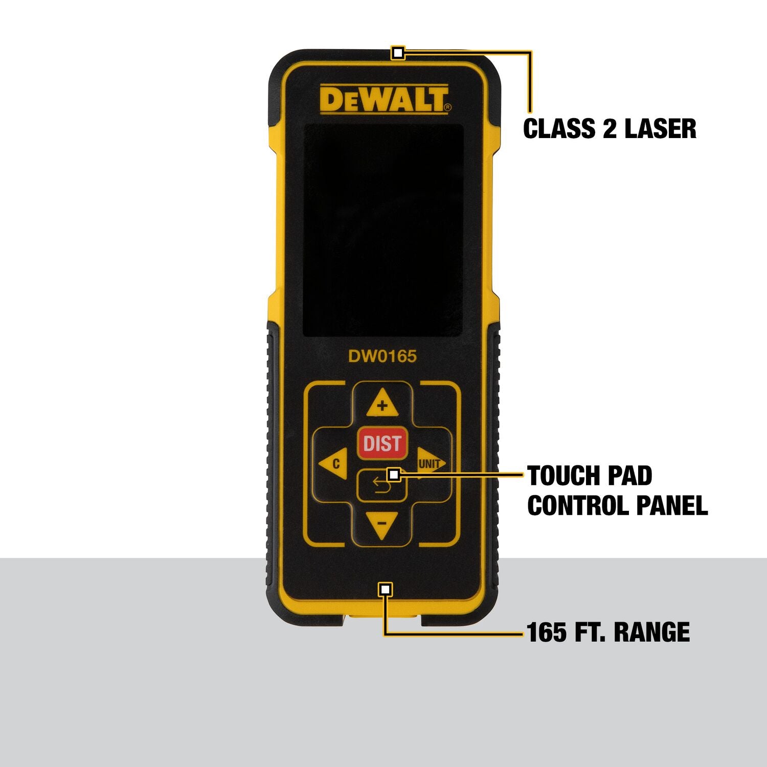 DEWALT DW0165N 165 Ft Laser Distance Measurer with Color Screen - Accurate Measuring Tool for Construction, Home Renovation & DIY Projects