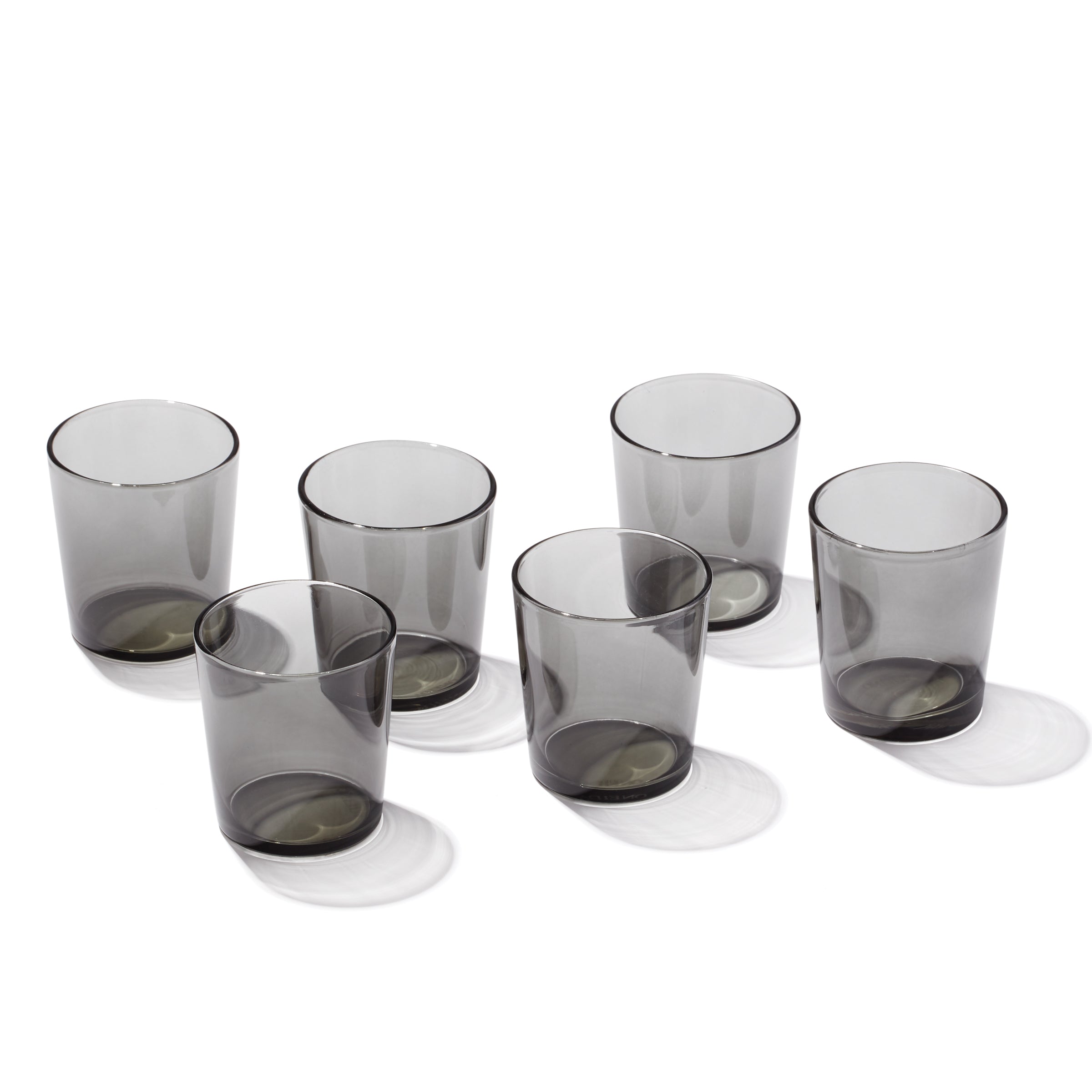 Stackable Smoke Shot Glasses Set of 6 - Premium Glass Shooter Cups for Whiskey, Tequila & Cocktails - Perfect for Parties, Bars & Home Entertaining