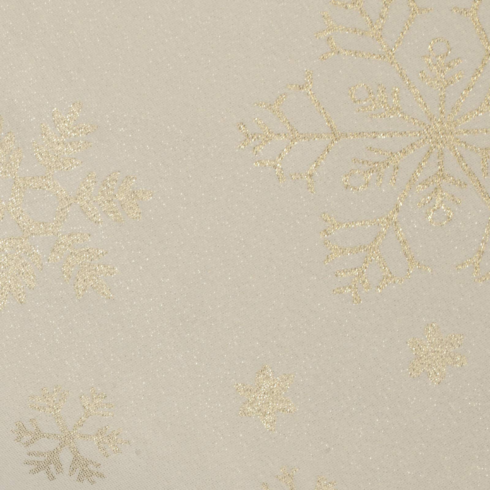 HARORBAY 13 x 108 Inch White Table Runner with Gold Snowflake Embroidery - Elegant Dining Room Table Decor, Kitchen Buffet Scarf, Holiday Party Table Cover - Perfect for Christmas, Winter Weddings & Coffee Table Decor (Crystal Series)