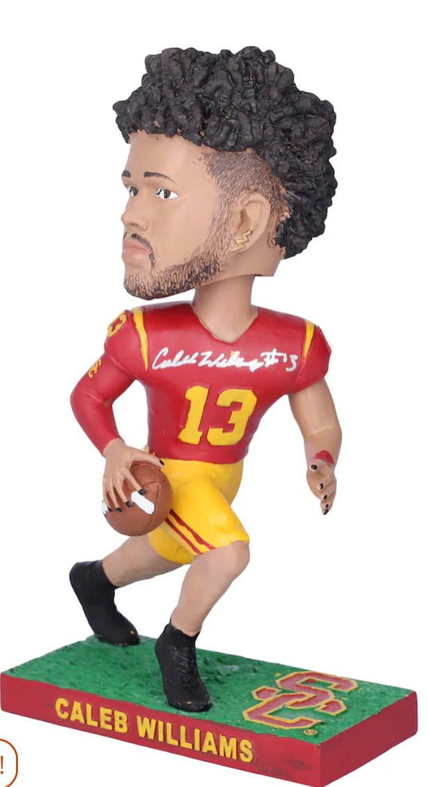 Caleb Williams USC Trojans Autographed Bobblehead - Fanatics Authentic Collectible - Perfect for Football Fans, Sports Memorabilia Collectors & Game Room Decor