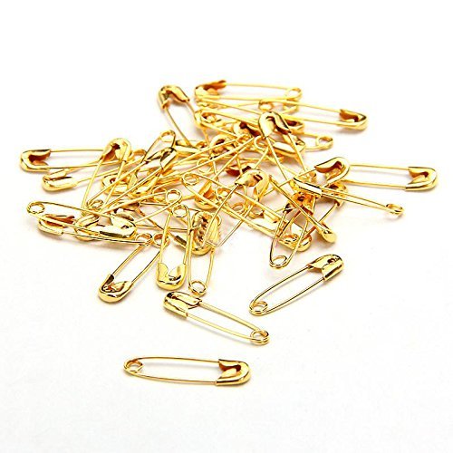 100pcs Gold Safety Pins - Small Metal Fasteners for Clothing, Sewing, DIY Crafts & Fabric Accessories - Secure & Durable Fastening Tool for Garments, Hats, Bags & More