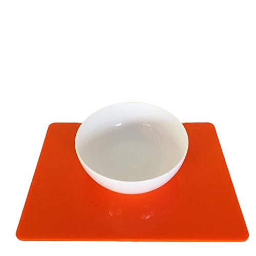 Premium Large Orange Rectangular Placemats Set of 6 - Waterproof & Heat-Resistant Dining Table Mats for Everyday Use, Parties & Formal Dinners