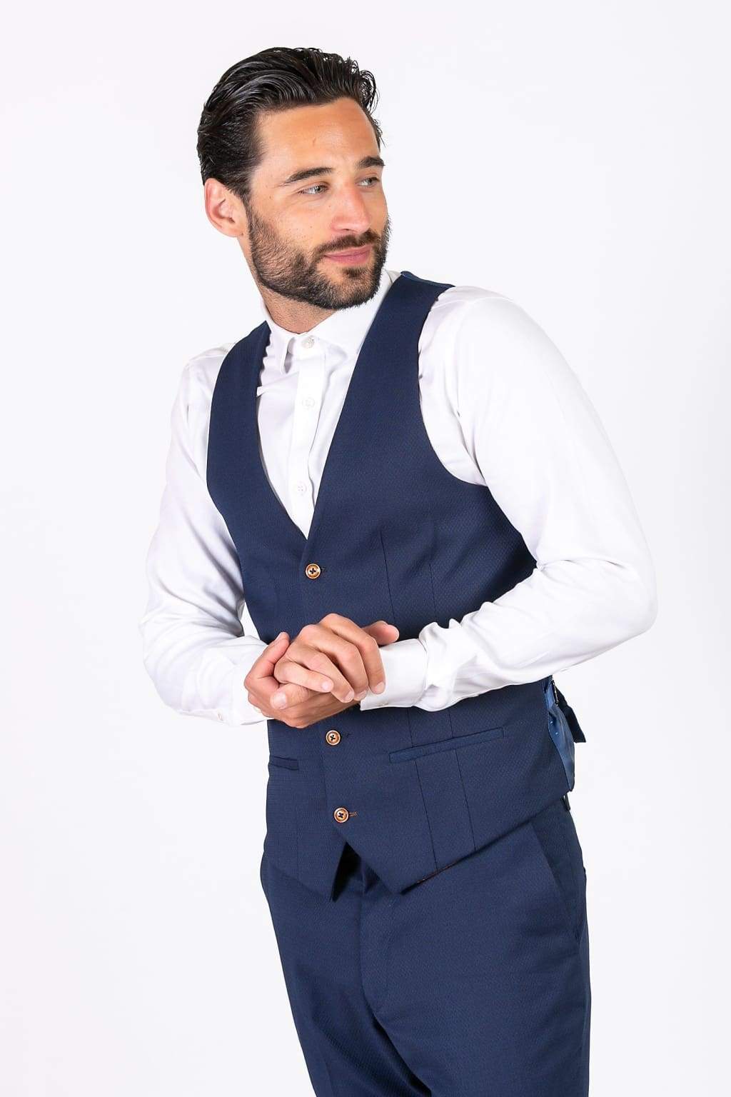Mar Darcy Max Royal Blue Single Breasted Waistcoat for Men - Formal Vest for Weddings, Business & Special Occasions