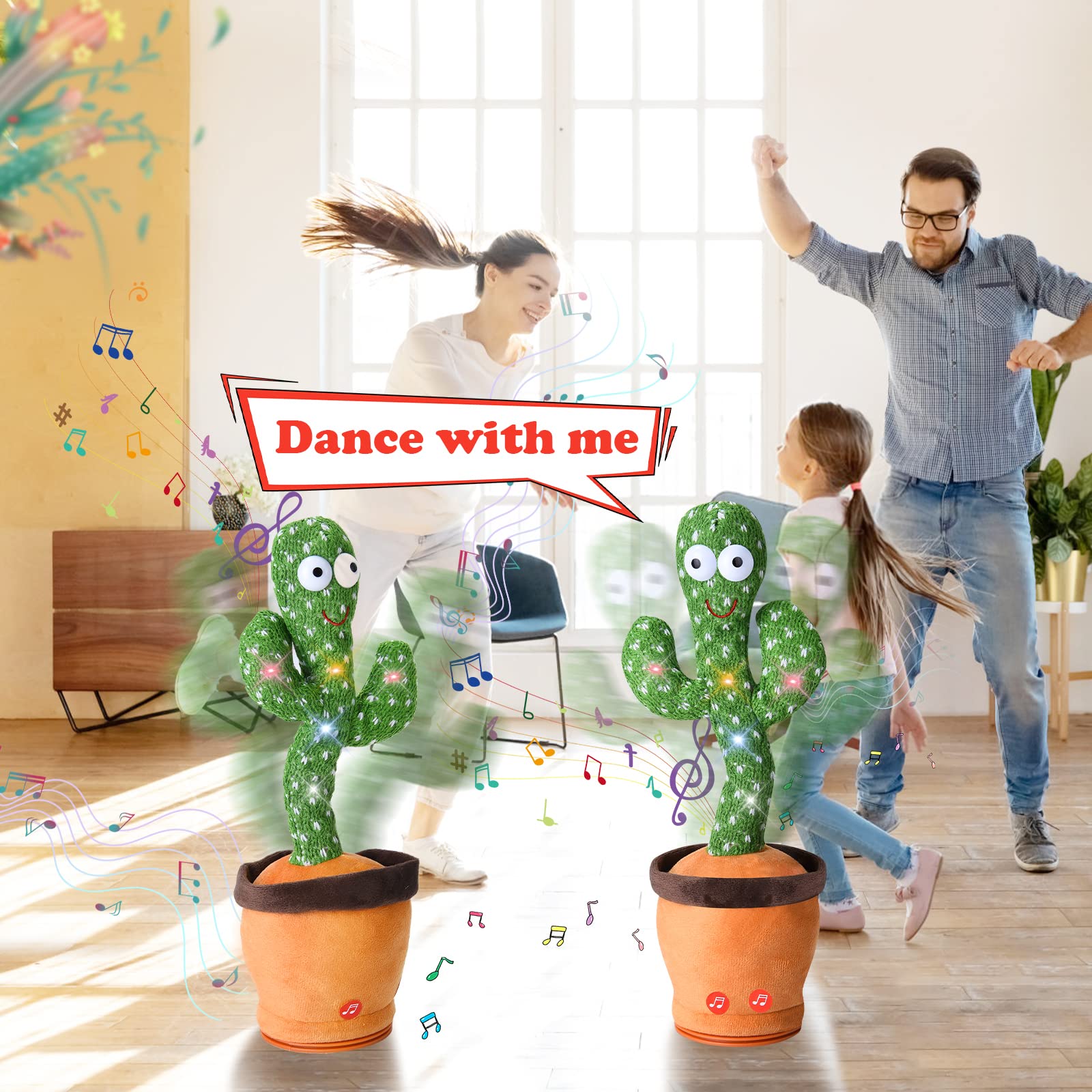 Interactive Talking Cactus Toy with Dancing & Music - Adjustable Volume Baby Learning Toy | Fun Easter Gift for Kids, Toddler Educational Doll (Perfect for Birthday Parties, Easter Baskets & Early Childhood Development)