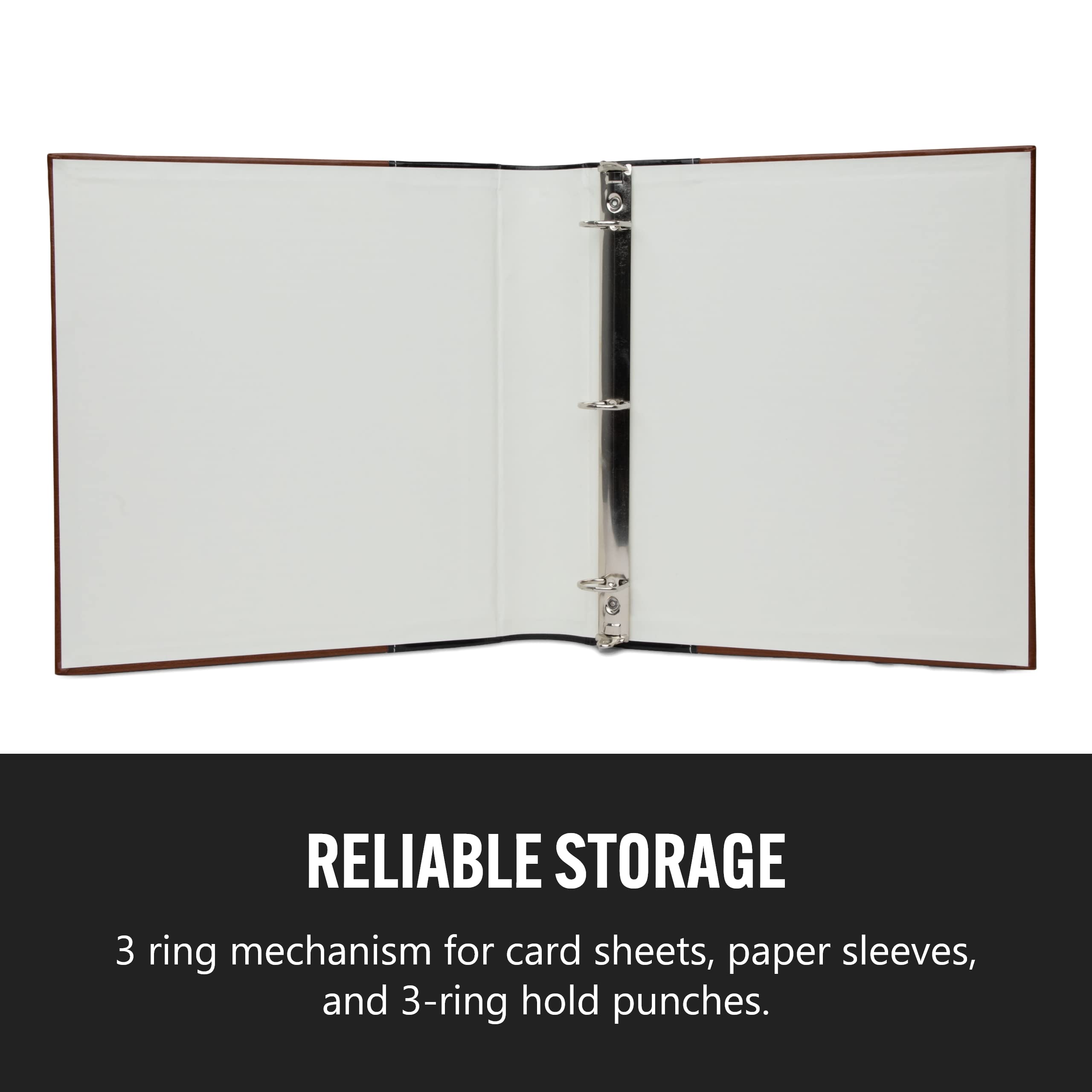 Premium 3-Ring Binder Set - 3 Pack Faux Leather Office Binders with 225-Sheet Capacity - Ideal for Presentations, School Projects, Business Documents & Trading Card Storage - Perfect for Home, Office & Classroom Organization - Black
