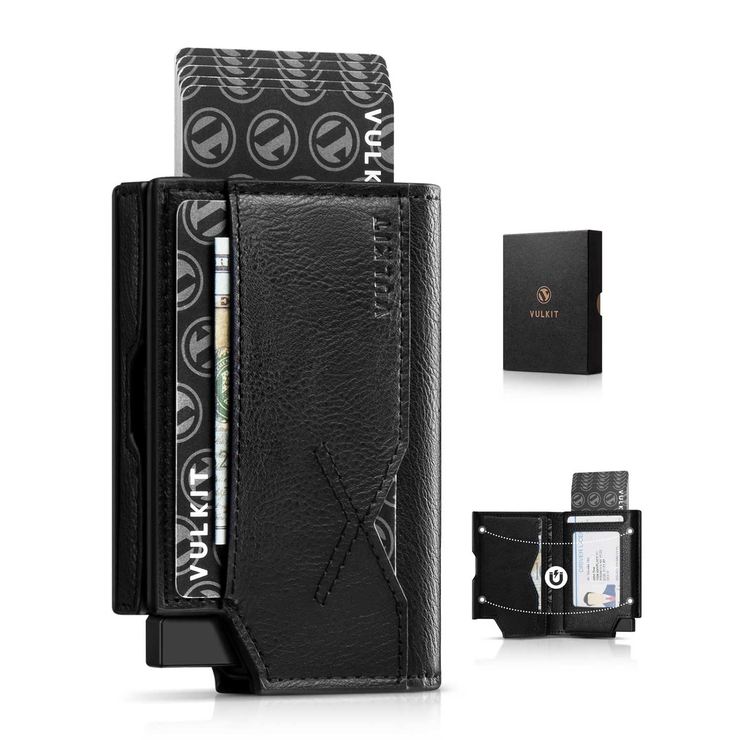 VC415 RFID Blocking Waterproof Leather Wallet for Men - Slim Bifold Wallet with Quick Access Card Slot & Secure Storage - Perfect for Travel, Business & Everyday Use
