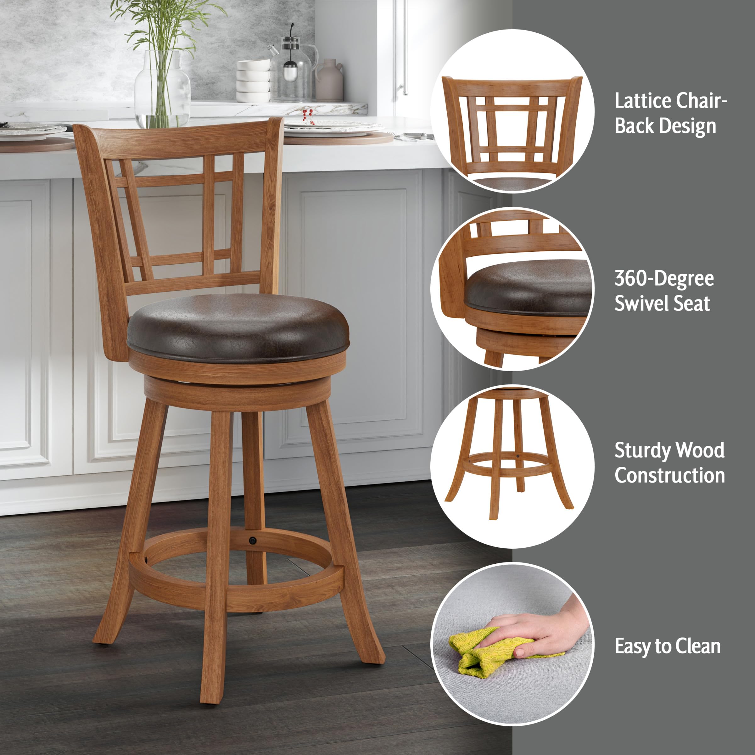 Hillsdale Fairfox Swivel Kitchen Counter Stool - 24.5