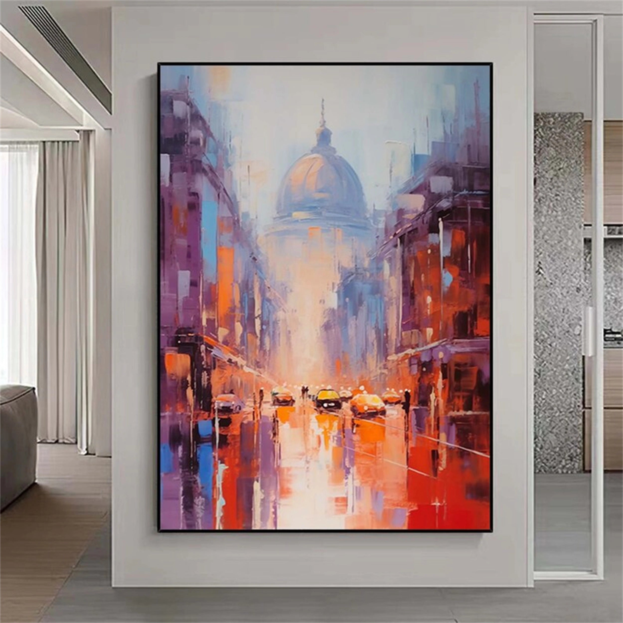 Urban Landscape Painting #UL 025 - Modern Wall Art for Home & Office Decor - Perfect for Living Room, Bedroom or Workspace