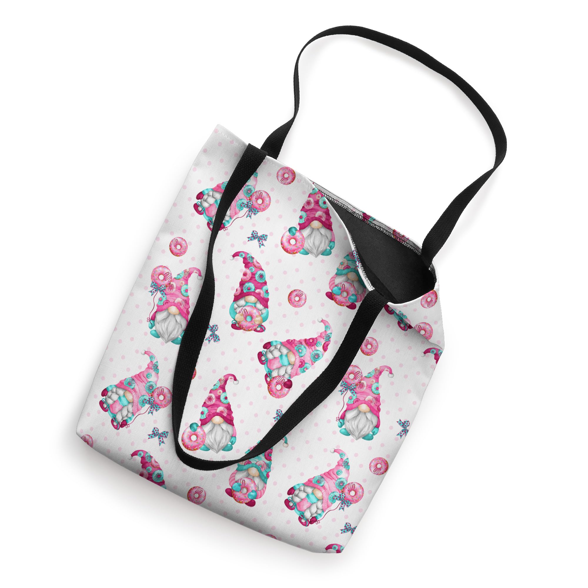 Adorable Donut Gnome Tote Bag for Women - Pink Donut Lover Gift, Perfect for Grocery Shopping, Beach Trips & Everyday Use